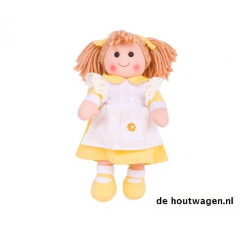 pop Lucy met geel-witte jurk 